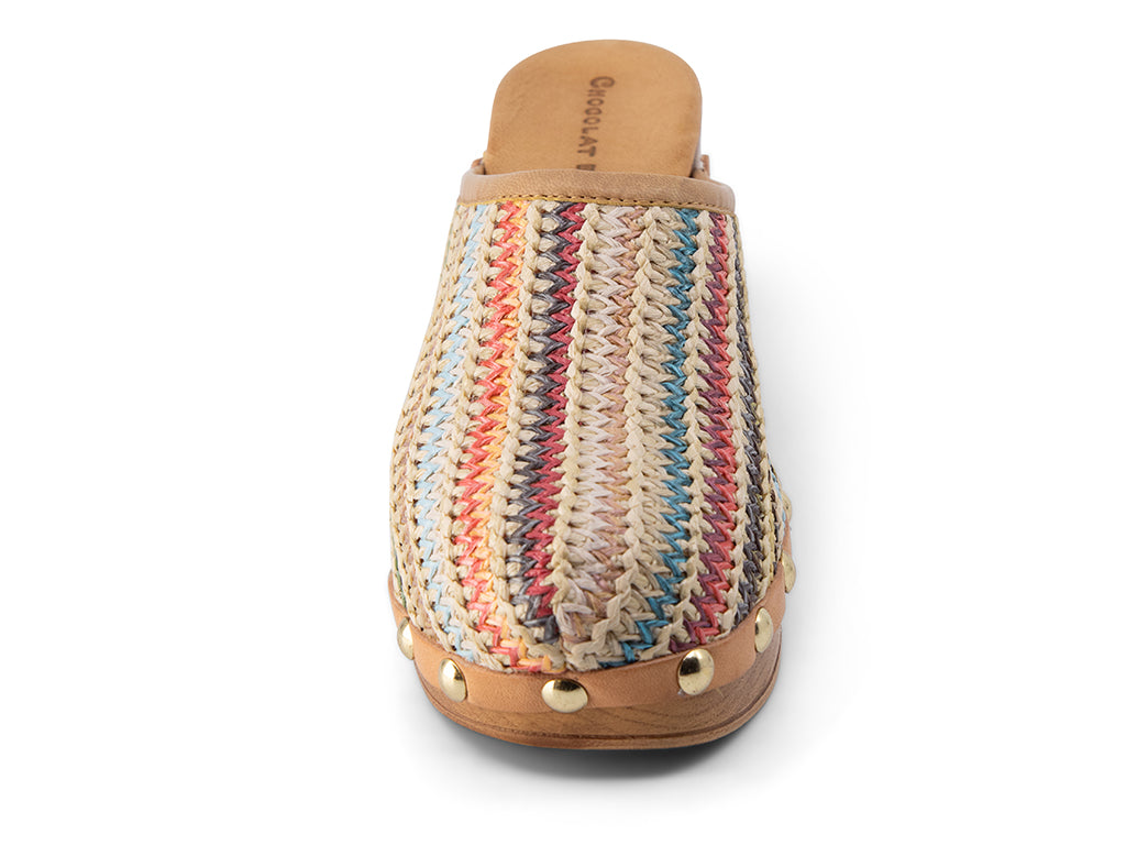 Melody Multi Raffia Upper with studs_front view
