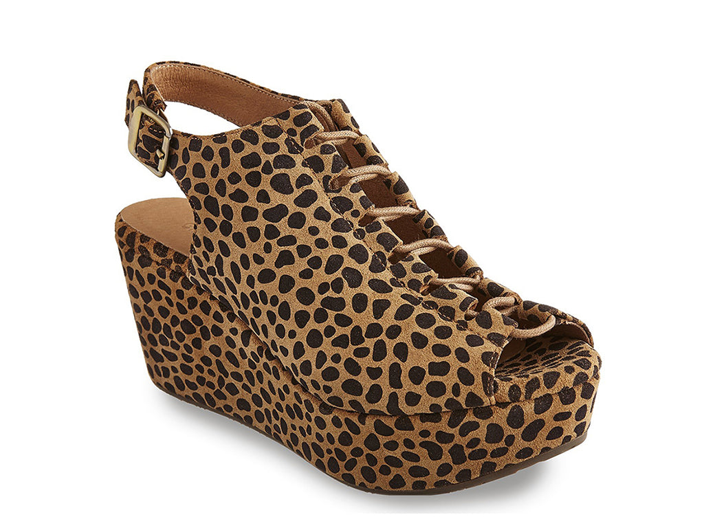 Chocolat fashion blu leopard wedge