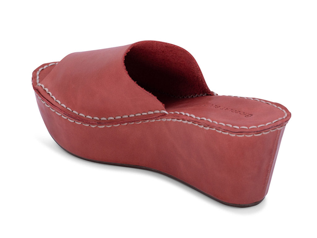 Westbrook Red Leather Slides