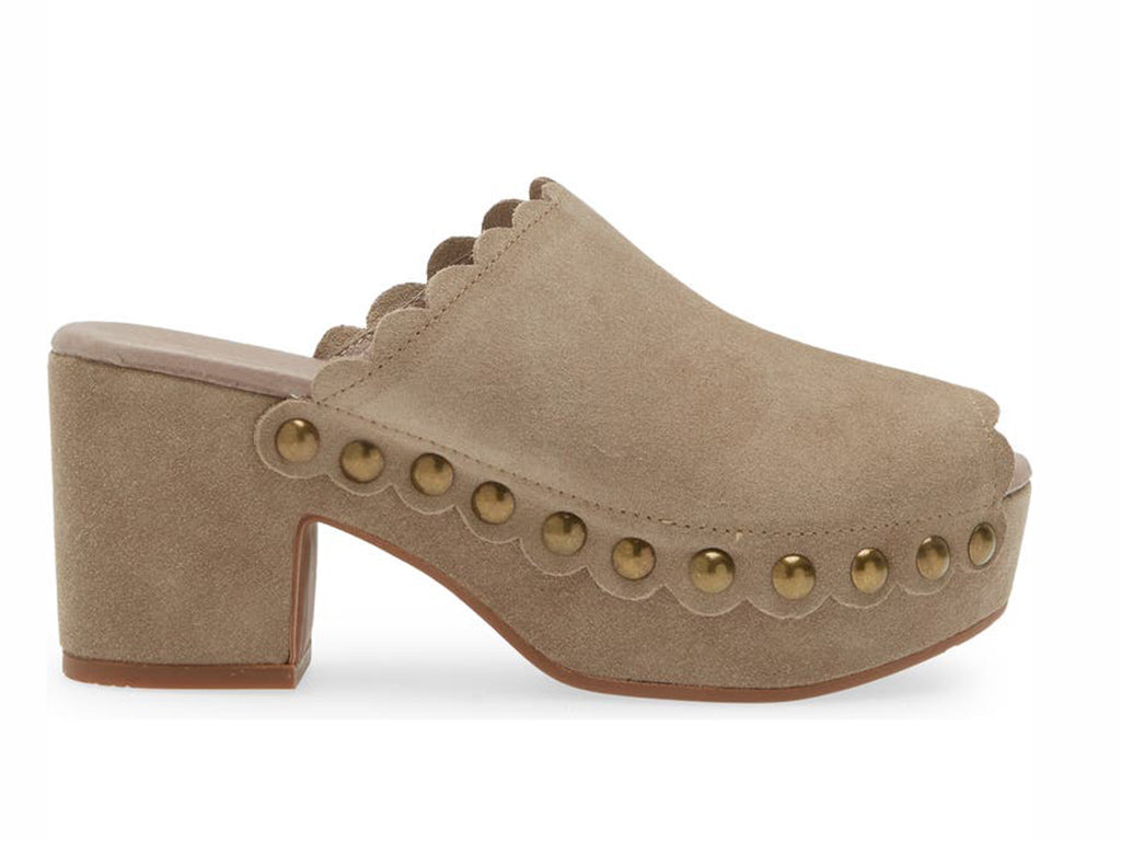 Genessis Taupe Suede Clogs