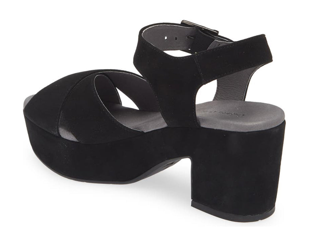 Ginny Black Suede Sandals