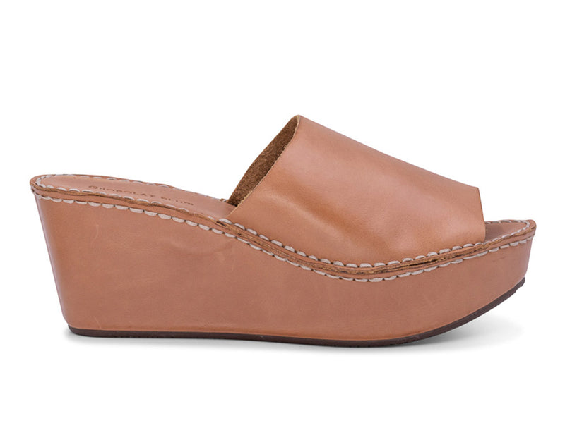 Westbrook Camel Leather Slides