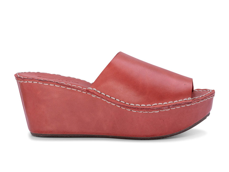 Westbrook Red Leather Slides
